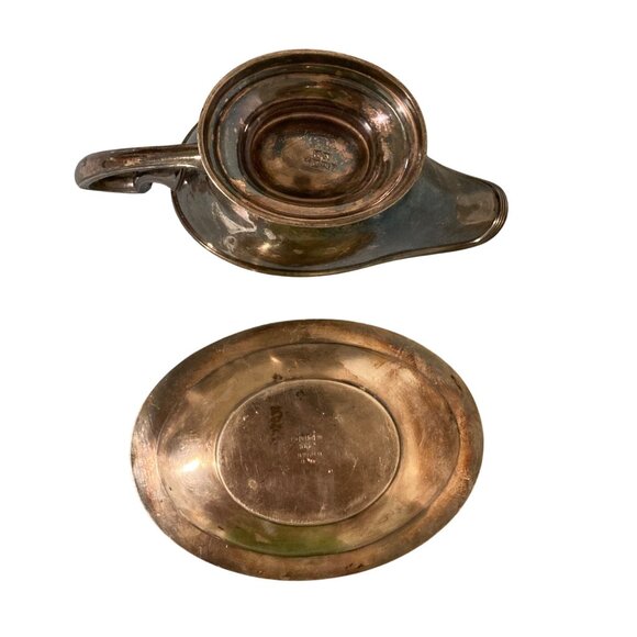 Vintage Silver Plated Gravy Boat With Underplate Set - Picture 5 of 8